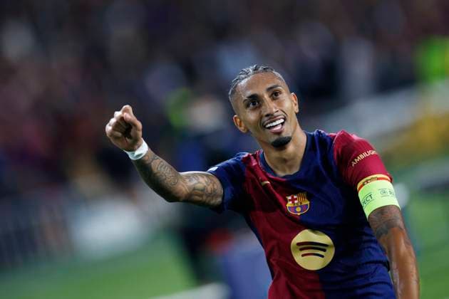 Raphinha (Barcelona), OCTOBER 23, 2024 - Football Soccer : UEFA Champions League match between FC Barcelona, Barca 4-1 Bayern Munich at the Estadi Olimpic Lluis Companys in Barcelona, Spain. Noxthirdxpartyxsales  (270895119)