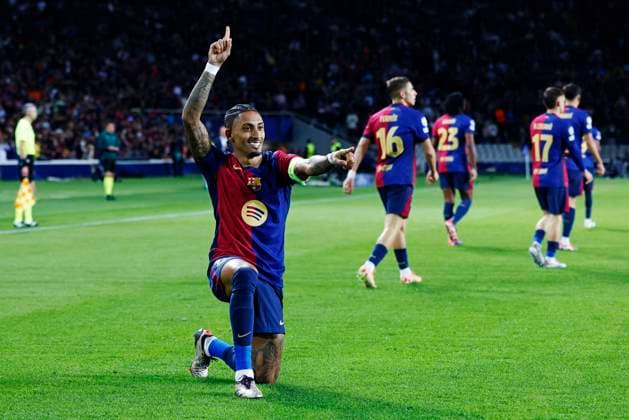 Raphinha (Barcelona), OCTOBER 23, 2024 - Football Soccer : UEFA Champions League match between FC Barcelona, Barca 4-1 Bayern Munich at the Estadi Olimpic Lluis Companys in Barcelona, Spain. Noxthirdxpartyxsales  (270894983)