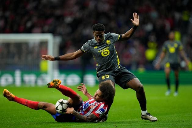 Axel Witsel of Atletico de Madrid and Jonathan David of LOSC Lille Atletico de Madrid v LOSC Lille, UEFA Champios League match, date 3. Football, Riyadh Air Metropolitano Stadium, Madrid, Spain - 23 Oct 2024 Editorial use only  Copyright: xPressinphoto Shutterstockx 14811648ac