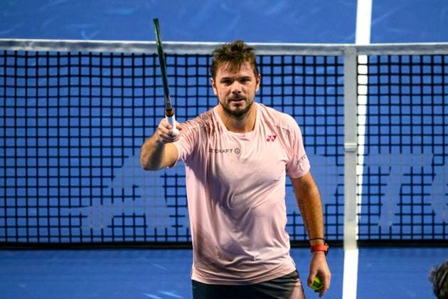 Basel, Switzerland October 23 Stan Wawrinka of Switzerland celebrates after winning his match against Adrian Mannarino of France during the Swiss Indoors Basel Day 3 at St Jakobshalle on October 23, 2024 in Basel, Switzerland Photo by JustPictures Basel St Jakobshalle Basel Stadt Switzerland Copyright: x x2024xEurasiaxSportxImagesx jp-en-EuSpIm-MM4_Swiss_Indoors_23Oct2024_BS1314