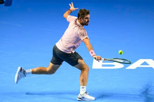 Basel, Switzerland October 23 Stan Wawrinka of Switzerland plays a backhand against Adrian Mannarino of France during the Swiss Indoors Basel Day 3 at St Jakobshalle on October 23, 2024 in Basel, Switzerland Photo by JustPictures Basel St Jakobshalle Basel Stadt Switzerland Copyright: x x2024xEurasiaxSportxImagesx jp-en-EuSpIm-MM4_Swiss_Indoors_23Oct2024_BS0659