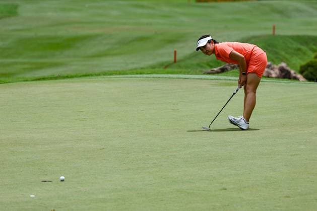 KUALA LUMPUR, - OCTOBER 24: Lucy Li of United States of America react during the first round of the 2024 LPGA, Golf Damen Maybank Championship held at Kuala Lumpur Golf and Country Club in Kuala Lumpur, Malaysia. (Photo by Hazrin Yeob Men Shah Icon Sportswire) GOLF: OCT 24 LPGA Maybank Championship EDITORIAL USE ONLY Icon3782410245472