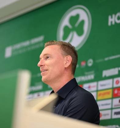 24 10 2024 SpVgg Greuther Fürth Fuerth season 2024 2025 Media event Press conference ahead of the league match against FC Schalke 04 xwoxzix Leonhard Leo Haas Coach SpVgg Greuther Fürth