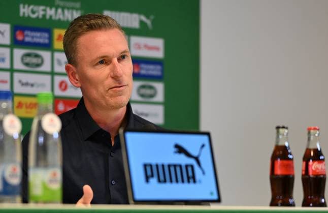 24 10 2024 SpVgg Greuther Fürth Fuerth season 2024 2025 Media event Press conference ahead of the league match against FC Schalke 04 xwoxzix Leonhard Leo Haas Coach SpVgg Greuther Fürth