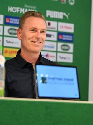 24 10 2024 SpVgg Greuther Fürth Fuerth season 2024 2025 Media event Press conference ahead of the league match against FC Schalke 04 xwoxzix Leonhard Leo Haas Coach SpVgg Greuther Fürth