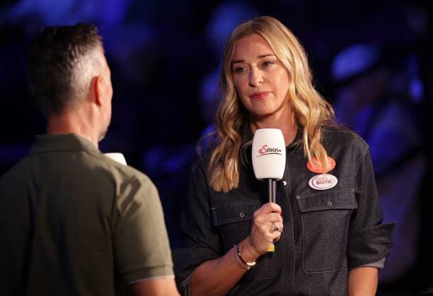 TENNIS - ATP, Tennis Herren Erste Bank Open VIENNA,AUSTRIA,24.OCT.24 - TENNIS - ATP World Tour, Erste Bank Open. Image shows co-presenter Barbara Schett-Eagle (Servus TV).  GEPAxpictures xWalterxLuger