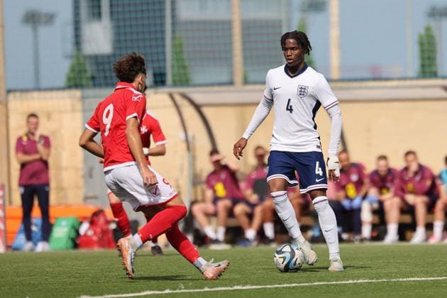 England v Malta - Under-17 Championship UEFA Qualifying 2025 Chinazaekpere Nwosu of England is in action during the UEFA European Under-17 Championship 2025 Group 1 qualifying soccer match between England and Malta at the Centenary Stadium in Ta Qali, Malta, on October 24, 2024. Rabat Ta Qali Malta  Copyright: xDomenicxAquilinax originalFilename:aquilina-englandv241024_nprQ9.jpg