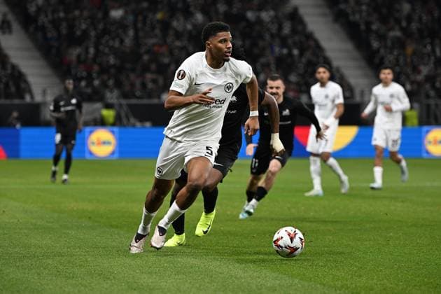 24 10 2024, xjhx, Football UEFA Europa League, Eintracht Frankfurt Rigas Futbola Skola emspor, v l Aurele Amenda Eintracht Frankfurt DFL DFB REGULATIONS PROHIBIT ANY USE OF PHOTOGRAPHS as IMAGE SEQUENCES and or QUASI VIDEO Frankfurt am Main