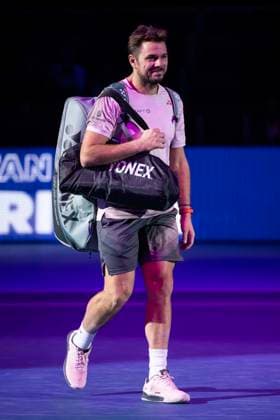 24th October 2024; St. Jakobshalle, Basel, Switzerland; ATP, Tennis Herren 500 Swiss Indoors Basel Tennis, Day 4; Stan Wawrinka (SUI) enters the court before his match against Ben Shelton (USA) in the second round  ActionPlus12706788 DavidxEmm