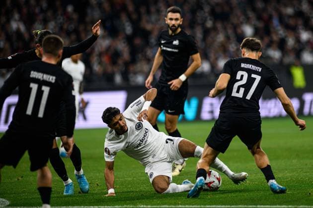 FRANKFURT, GERMANY - 24 OCTOBER, 2024: Omar Marmoush, The match of UEFA Europa LeagueSG Eintracht Frankfurt vs Riga FS at Deutsche Bank Stadium  Copyright: xx