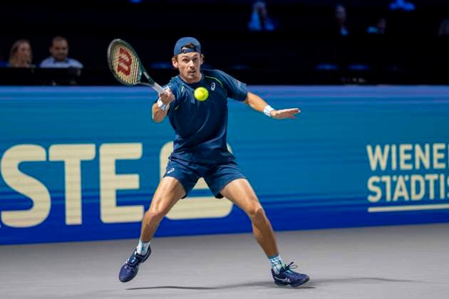 ALEX DE MINAUR AUS in picture in match against FLAVIO COBOLLI ITA at the ATP World Tour, Erste Bank Open at the Wiener Stadthalle Vienna