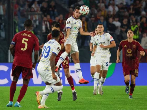 October 24, 2024, Roma, Lazio, ITALY: 24 10 2024 Rome, Stadio Olimpico, football match valid for UEFA Europa League 2024 24 between AS Roma vs FC Dinamo Kiev.In photo: Nazar Voloshyn of Dynamo Kiev FC Roma ITALY - ZUMAs236 20241024_aap_s236_006 Copyright: xFabioxSassox