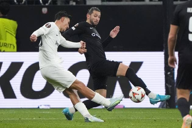 Can Uzun Eintracht Frankfurt, 20 draws off against Herdi Prenga Riga FS, 23 Frankfurt 24 10 2024 Eintracht Frankfurt va Riga FS, Deutsche Bank Park, UEFA Europa League