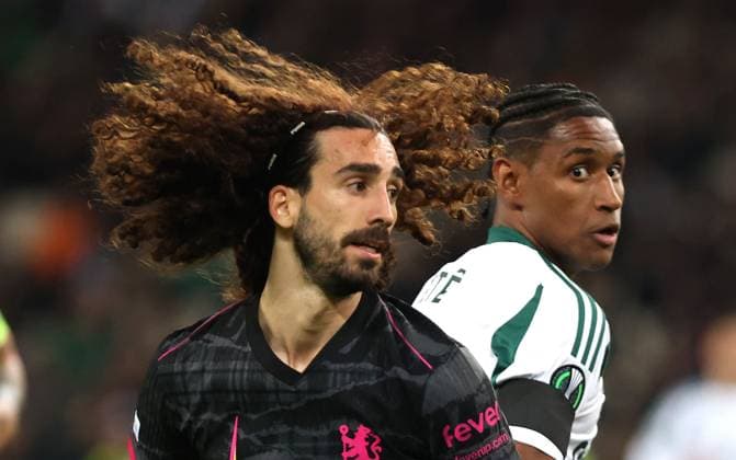 Bilder des Jahres 2024, Sport 10 Oktober Sport Themen der Woche KW43 Marc Cucurella of Chelsea and TetÃª of Panathinaikos Panathinaikos v Chelsea, UEFA Conference League, Group Stage, Football, Athens Olympic Stadium, Athens, Greece, 24 Oct 2024 EDITORIAL USE ONLY No use with unauthorised audio, video, data, fixture lists, club league logos or live services. Online in-match use limited to 120 images, no video emulation. No use in betting, games or single club league player publications.  Copyright: xCostasxBaltas Shutterstockx 14801662bd