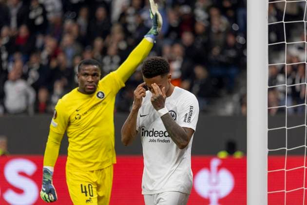UEFA Europa League Eintracht Frankfurt FC Riga FS, 24 10 2024 Tuta Eintracht Frankfurt 35 after his goal was disallowed for offside, Eintracht Frankfurt FC Riga FS, Frankfurt, Deutsche Bank Park, 24 10 2024 Copyright: xBEAUTIFULxSPORTS Gawlikx