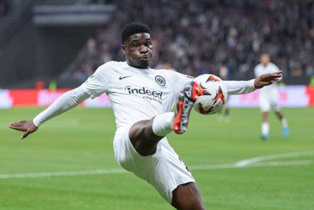 Eintracht Frankfurt FC Rigas FS, UEFA Europa League Eric Junior Dina Ebimbe Eintracht Frankfurt, 26 match of the league phase of the UEFA Europa League between Eintracht Frankfurt and FC Rigas FS on October 24, 2024 at Deutsche Bank Park in Frankfurt am Main , Frankfurt am Main Hessen Germany Deutsche Bank Park
