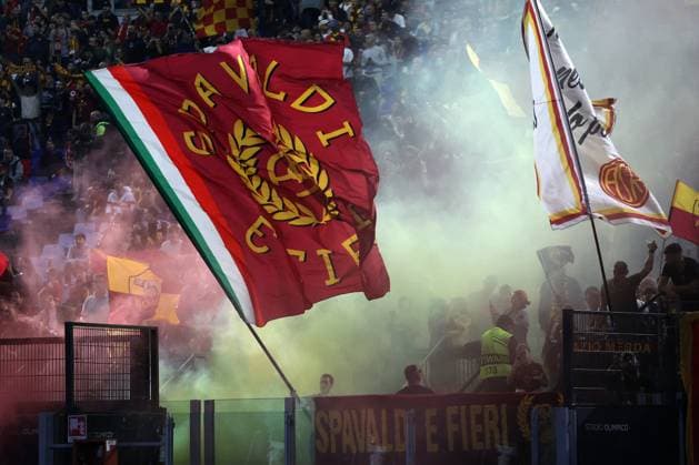 CALCIO - UEFA Europa League - AS Roma vs FC Dynamo Kyiv Rome, Italy 24.10.2024: Flag Roma fans during the Uefa Europa League 2024-2025, day 3, football match between AS Roma vs Dynamo Kiev at Olympic Stadium in Rome. Rome Italy  Copyright: xIPAxSport ABACAx
