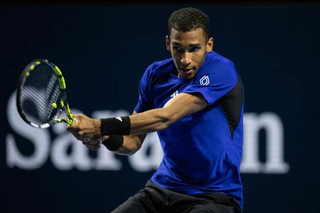 24th October 2024; St. Jakobshalle, Basel, Switzerland; ATP, Tennis Herren 500 Swiss Indoors Basel Tennis, Day 4; Felix Auger-Aliassime (CAN) in action against Giovanni Mpetshi Perricard (FRA) in the second round  ActionPlus12706942 DavidxEmm