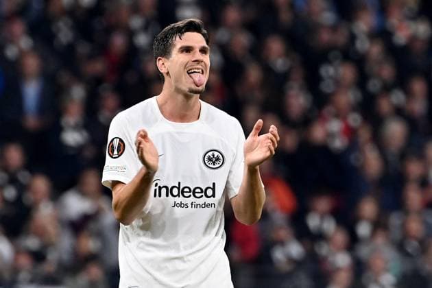 24 10 2024, xjrdrx, Football UEFA Europa League, Eintracht Frankfurt Rigas Futbola Skola emspor, v l Igor Matanovic Eintracht Frankfurt DFL DFB REGULATIONS PROHIBIT ANY USE OF PHOTOGRAPHS as IMAGE SEQUENCES and or QUASI VIDEO Frankfurt am Main