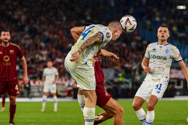Denys Popov of Dynamo Kyiv during AS Roma vs FC Dynamo Kyiv, Football Europa League match in Rome, Italy, October 24 2024  Copyright: xRaffaelexConti IPAxSportx xipa-ax xx IPA_50922720 IPA_Agency_IPA50922720