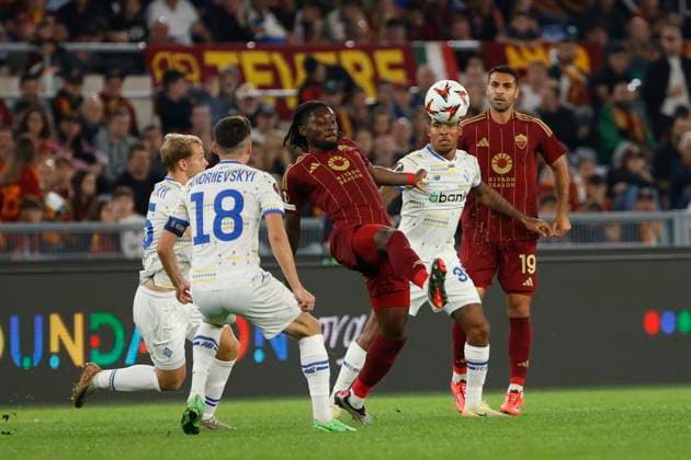 A.S. Roma v Dynamo Kyiv - UEFA Europa League 2024 25 League Phase MD3 Roma s Kone Soule Malvano is in action during the UEFA Europa League 2024 25 League Phase MD3 match between AS Roma and FC Dynamo Kyiv at Stadio Olimpico in Rome, Italy, on October 24, 2024. Rome Italy  Copyright: xCiroxDexLucax originalFilename:deluca-romavdyn241024_npcXK.jpg