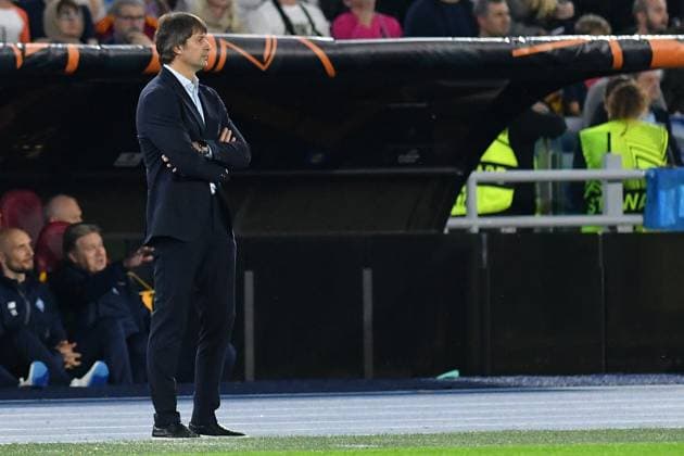 Soccer, Europa League first qualifying round , Roma v Dynamo Kiyv Dynamo Kyiv coach Oleksandr Shovkovskyi, reacts during the Europa League first qualifying round - 3rd leg match between Roma v Dynamo Kiyv at Olympic stadium, Italy, Oct 24th, 2024. Imago-Images Emmefoto Copyright: xImago-Images Emmefotox
