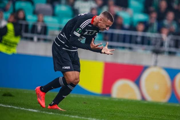 SOCCER - UEFA ECL, Ljubljana vs LASK LJUBLJANA,SLOVENIA,24.OCT.24 - SOCCER - UEFA Conference League, Olimpija Ljubljana vs Linzer ASK. Image shows the disappointment of Marin Ljubicic (LASK).  GEPAxpictures xManuelxBinder