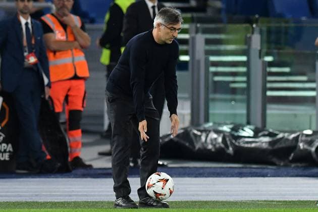 Soccer, Europa League first qualifying round , Roma v Dynamo Kiyv Roma Coach Ivan Juric, reacts during the Europa League first qualifying round - 3rd leg match between Roma v Dynamo Kiyv at Olympic stadium, Italy, Oct 24th, 2024. Imago-Images Emmefoto Copyright: xImago-Images Emmefotox