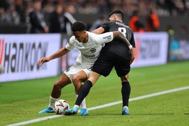 24 10 2024, Football UEFA Europa League, Eintracht Frankfurt FC Riga FS RFS, emonline, emspor, v l , Tuta Lucas Silva Melo Eintracht Frankfurt , Lasha Odisharia FK RFS DFL DFB REGULATIONS PROHIBIT ANY USE OF PHOTOGRAPHS AS IMAGE SEQUENCES AND OR QUASI VIDEO xdcx Copyright: HMBxMedia