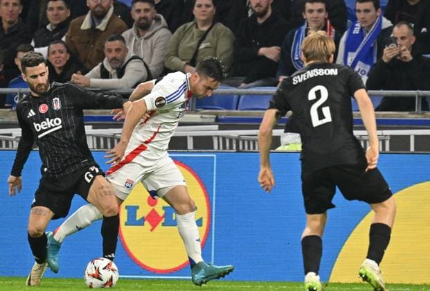 Nicolas Tagliafico (lyon) vs (besiktas) FOOTBALL: Olympique Lyonnais vs Besiktas - 24 10 2024 FredericChambert Panoramic 
