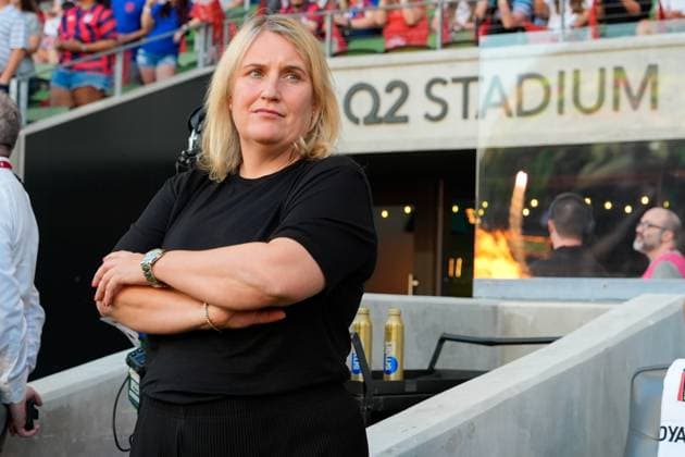 United States head coach Emma Hayes looks on from the sideline during pregame ceremonies  Copyright: xScottxColeman IPAxSportx xipa-agx xx IPA_50930169 IPA_Agency_IPA50930169