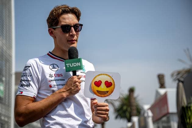 MEXICO CITY, MEXICO: George Russell, racing for the Mercedes team during the 2024 Formula 1 Mexico City Grand Prix at the Autodromo Hermanos Rodriguez in Mexico City, Mexico