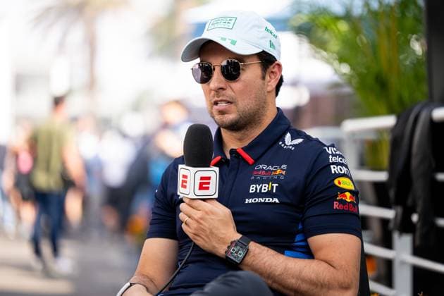 Sergio Checo Perez Oracle Red Bull Racing, Mexico, 11 at ESPN TV Interview, MEX, Formula 1 World Championship, Grand Prix of Mexico City, Autodromo Hermanos Rodriguez, Media Day, 24 10 2024 MEX, Formula 1 World Championship, Grand Prix of Mexico City, Autodromo Hermanos Rodriguez, Media Day, 24 10 2024 Mexico City Copyright: xEibner-Pressefoto Memmlerx EP_MMR