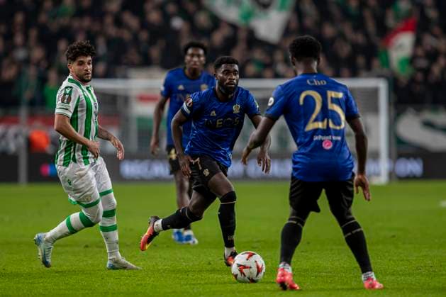 Ferencvarosi TC v OGC Nice - UEFA Europa League 2024 25 League Phase MD3 Jeremie Boga of OGC Nice participates in the UEFA Europa League match at Groupama Arena in Budapest, Hungary, on October 24, 2024. Budapest Hungary  Copyright: xRobertxSzaniszlox originalFilename:szaniszlo-notitle241024_npSXg.jpg