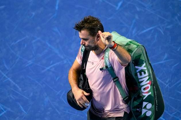 Basel, Switzerland October 24 Stan Wawrinka of Switzerland was crushed after being defeated by Ben Shelton of USA during the Swiss Indoors Basel Day 4 at St Jakobshalle on October 24, 2024 in Basel, Switzerland Photo by JustPuctures Basel St Jakobshalle Basel Stadt Switzerland Copyright: x x2024xEurasiaxSportxImagesx jp-en-EuSpIm-MM4_Swiss_Indoors_24Oct2024_BS1449