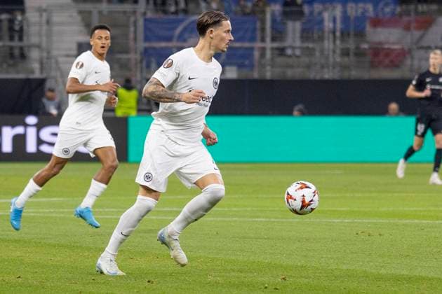 UEFA Europa League Eintracht Frankfurt FC Riga FS, 24 10 2024 Robin Koch Eintracht Frankfurt 4 on the ball, Eintracht Frankfurt FC Riga FS, Frankfurt, Deutsche Bank Park, 24 10 2024 Copyright: xBEAUTIFULxSPORTS Gawlikx