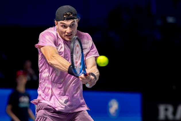 JACK DRAPER GBR in picture in match against TOMAS MACHAC CZE at the ATP World Tour, Erste Bank Open at the Wiener Stadthalle Vienna