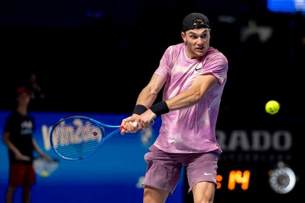 JACK DRAPER GBR in picture in match against TOMAS MACHAC CZE at the ATP World Tour, Erste Bank Open at the Wiener Stadthalle Vienna