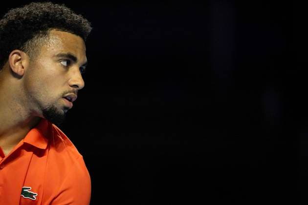 25th October 2024; St. Jakobshalle, Basel, Switzerland; ATP, Tennis Herren 500 Swiss Indoors Basel Tennis, Day 5; Arthur Fils (FRA) in action against Stefanos Tsitsipas (GRE) in the quarter finals  ActionPlus12707142 DavidxEmm