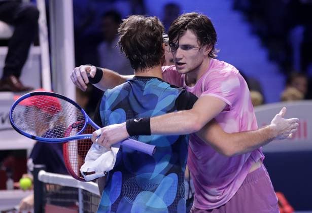 TENNIS - ATP, Tennis Herren Erste Bank Open VIENNA,AUSTRIA,25.OCT.24 - TENNIS - ATP World Tour, Erste Bank Open. Image shows Tomas Machac (CZE) and Jack Draper (GBR).  GEPAxpictures xWalterxLuger