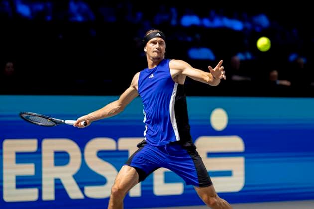 ALEXANDER ZVEREV GER in picture in match against LORENZO MUSETTI ITA at the ATP World Tour, Erste Bank Open at the Wiener Stadthalle Vienna