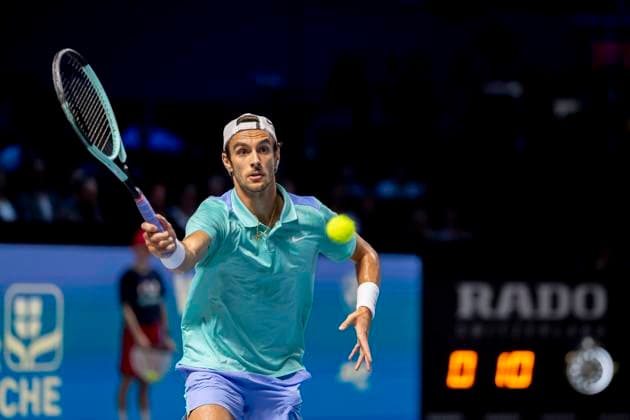 LORENZO MUSETTI ITA in picture in match against ALEXANDER ZVEREV GER at the ATP World Tour, Erste Bank Open at the Wiener Stadthalle Vienna