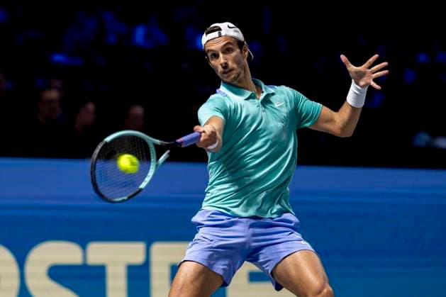 LORENZO MUSETTI ITA in picture in match against ALEXANDER ZVEREV GER at the ATP World Tour, Erste Bank Open at the Wiener Stadthalle Vienna