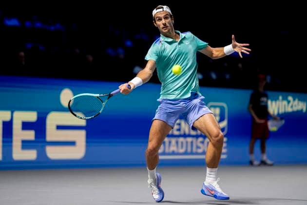 LORENZO MUSETTI ITA in picture in match against ALEXANDER ZVEREV GER at the ATP World Tour, Erste Bank Open at the Wiener Stadthalle Vienna