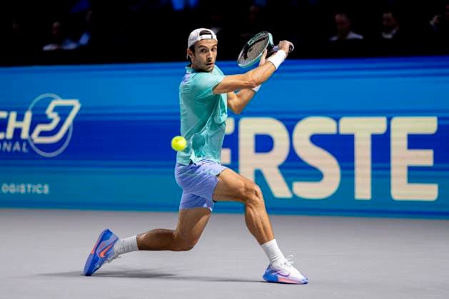 LORENZO MUSETTI ITA in picture in match against ALEXANDER ZVEREV GER at the ATP World Tour, Erste Bank Open at the Wiener Stadthalle Vienna
