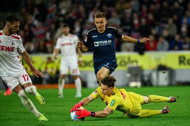 COLOGNE, GERMANY - 25.10.24: Jonas Urbig, The match of 2. Bundesliga 1.FC Koeln vs SC Paderborn 07 at RHEIN ENERGIE STADION  Copyright: xVITALIIxKLIUIEVx