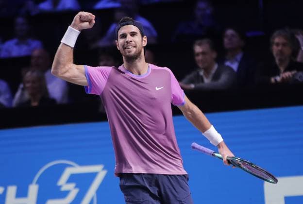 TENNIS - ATP, Tennis Herren Erste Bank Open VIENNA,AUSTRIA,25.OCT.24 - TENNIS - ATP World Tour, Erste Bank Open. Image shows the rejoicing of Karen Khachanov (RUS).  GEPAxpictures xWalterxLuger