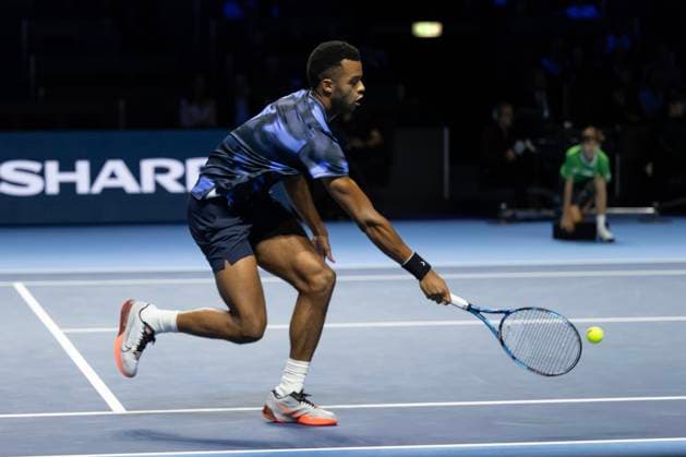 25th October 2024; St. Jakobshalle, Basel, Switzerland; ATP, Tennis Herren 500 Swiss Indoors Basel Tennis, Day 5; Giovanni Mpetshi Perricard (FRA) in action against Denis Shapavalov (CAN) in the quarter finals  ActionPlus12707721 DavidxEmm