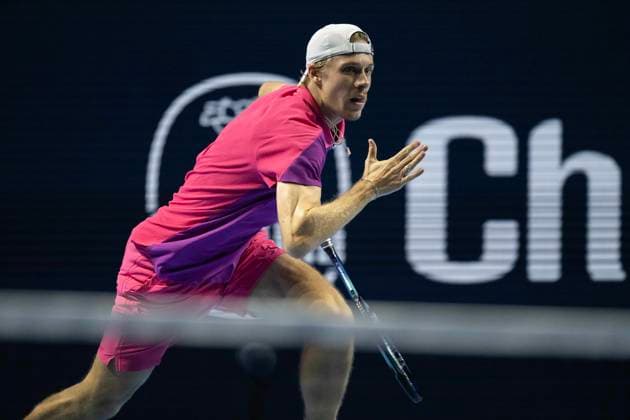 25th October 2024; St. Jakobshalle, Basel, Switzerland; ATP, Tennis Herren 500 Swiss Indoors Basel Tennis, Day 5; Denis Shapavalov (CAN) in action against Giovanni Mpetshi Perricard (FRA) in the quarter finals  ActionPlus12707733 DavidxEmm