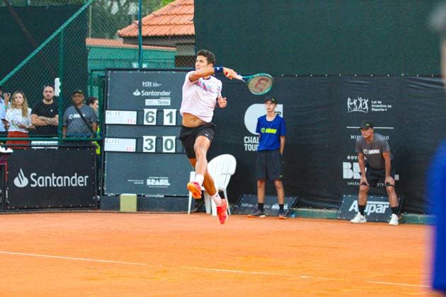 ATP, Tennis Herren challenger curitiba brazilian duel for the quarterfinals Curitiba (pr), 10 25 2024- tennis atp challenger curitiba gustavo heide mateus alves- brazilian duel for the quarterfinals at the atp challenger curitiba tennis player gustavo heide beat his compatriot mateus alves 6 3 6 7 6 2 on the graciosa country club court on the afternoon of this friday, october 25, 2024. (Foto: Edson De Souza Thenews2 imago images) SPO  Copyright: xEdsonxTeodoroxDexSouzax